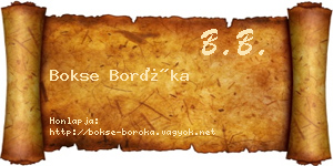Bokse Boróka névjegykártya
